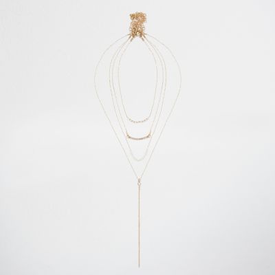 Gold tone barely there layered necklace